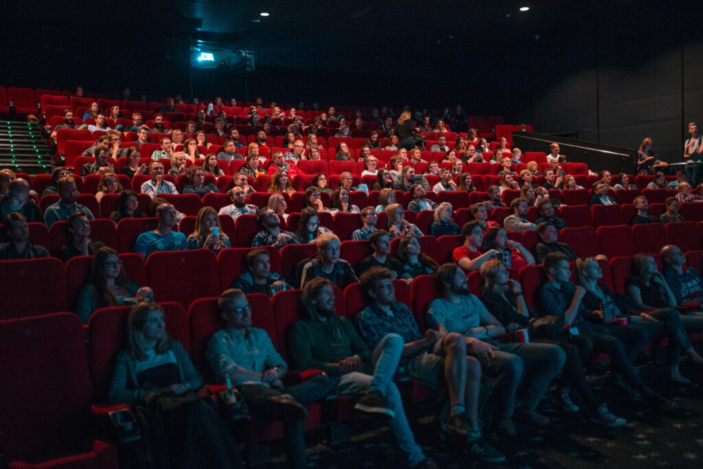 Cinema goers enjoying a film